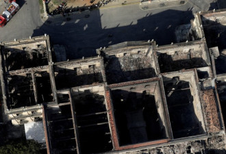 航拍大火后的巴西国家博物馆 历史灰飞烟灭
