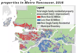 温哥华估价100万元房屋大跃进 市郊负担一样重