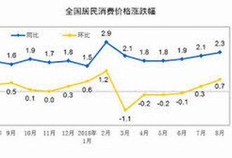 8月份中国居民消费价格指数创新高