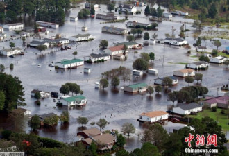 佛罗伦斯袭美引发灾难性洪水 北卡成泽国
