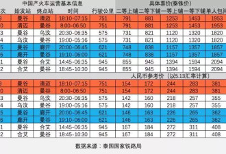 中国“高颜值”列车开进泰国 车里还能洗澡