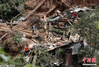 菲中部发生山体滑坡 致5人丧生数十栋房屋被埋