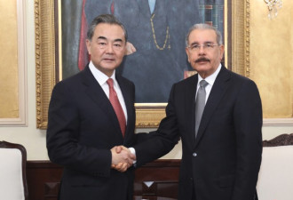 多米尼加总统梅迪纳会见了中国外长王毅