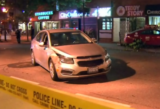 多伦多市中心出租车肇事逃逸最后撞进店铺