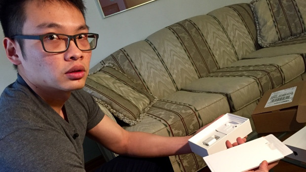 Geoff Lu said he received this empty iPhone box after making purchasing the new phone from Apple.