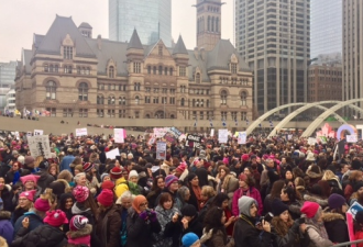多伦多上万人上街声援华盛顿妇女大游行