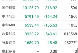 亚太市场全线重挫：沪指开盘跌逾3%跌破熔断底