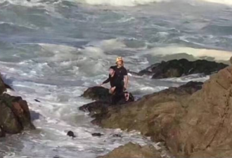 不听劝！中国游客加州岸边拍照 被巨浪卷走