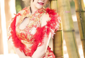 泰国网红穿旗袍引争议 爆乳超短像“情趣内衣”