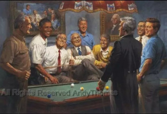 白宫添新画：川普和林肯罗斯福尼克松谈笑风生