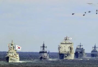 国际阅舰式韩国挂“抗日旗” 日本坐不住