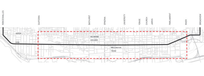 The King Street Pilot Study will look at various options for a portion of King from River to Dufferin streets. CITY OF TORONTO