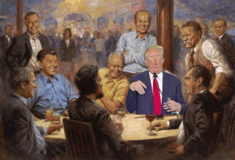 特朗普办公室的这幅油画已经被网民玩坏了……