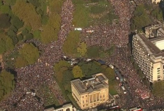 英国伦敦70万人大游行 对脱欧进行第二次公投
