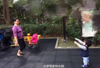 超萌！林志颖小儿子逛公园 与大妈对跳广场舞