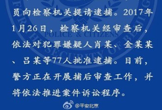 北京涉黄俱乐部77人被捕 被点名的3人是谁？