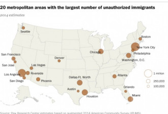 一张图，看清全美1100万非法移民的分布
