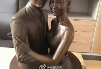 黄晓明办公室内景曝光  教主和baby逼真铜像