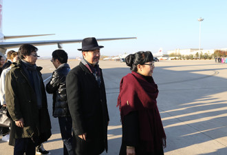 张国立佟丽娅等文艺工作者代表团抵达朝鲜访问