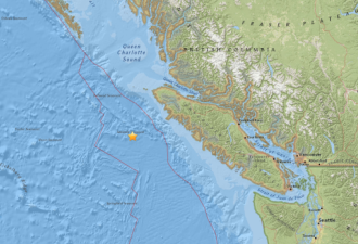 温哥华海域两天内三次地震 位置东移强度加重