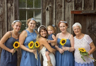 加拿大新娘请92岁外婆做伴娘 暖心合照感动人