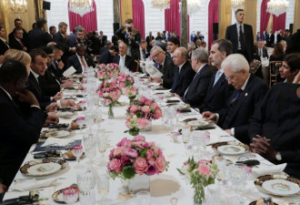各国领导人爱丽舍宫午宴，特朗普与普京同席