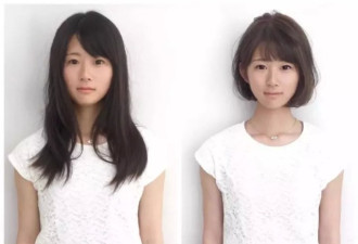 日本妹子剪完短发的前后对比，短发果然有毒！