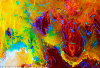 卫星为地球拍摄“艺术照”色彩绚丽似抽象画