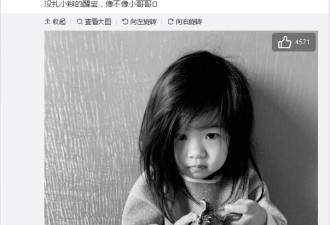 章子怡晒3岁女儿照片，醒醒的发量震惊了！