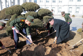 李雪主罕见秀恩爱 手挽金正恩校园植树