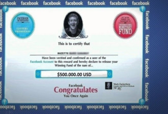 多伦多女子接”脸书总裁”电话以为中奖 反被骗