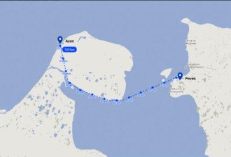 这条冰路建在海上 每年仅有两个月通行期