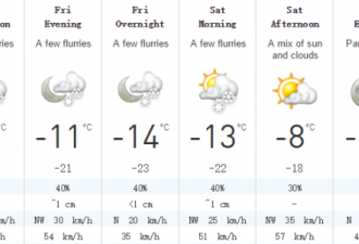 多伦多市发极度严寒警告 下午7时低至-21C