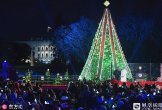 圣诞树亮灯 特朗普与梅拉尼娅手牵手出席活动