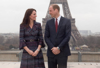 凯特一天换三套服装 威廉时隔20年首访巴黎