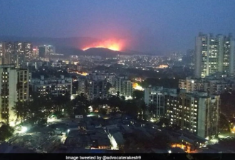 孟买阿雷新城遇山火 宽4公里威胁市区