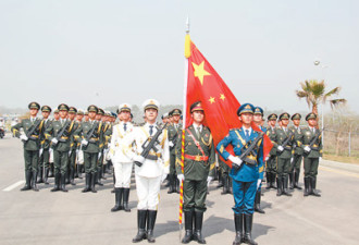 中国三军仪仗队首次亮相巴基斯坦日阅兵彩排