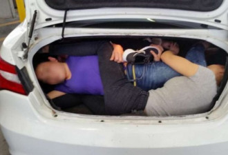 1男3女四中国人挤车尾箱从墨西哥偷渡美国被抓
