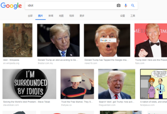 为什么在谷歌上搜&quot;白痴&quot;就会出现特朗普的照片