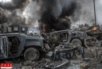 伊安全部队遭自杀袭击 大批美援悍马变废铁