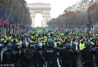&quot;黄背心&quot;第4个周末 巴黎警方上午迅速拘捕481人