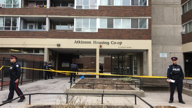 The incident happened at this housing co-op on Augusta Avenue near Queen Street West.