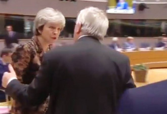 特蕾莎向欧盟主席容克发火：你说我什么？