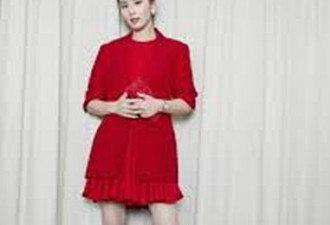 刘诗诗怀孕3个月公开亮相 小腹微隆穿红裙子