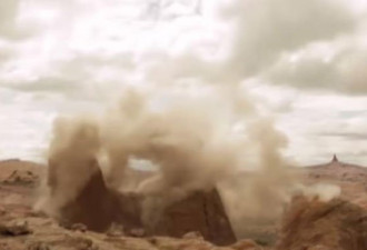 网传视频记录美岩石遗迹被炸毁 真实性有待核实