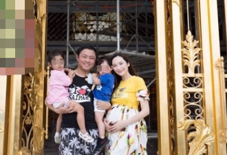 吴佩慈未婚怀第三胎已7个月 全家福大肚如箩