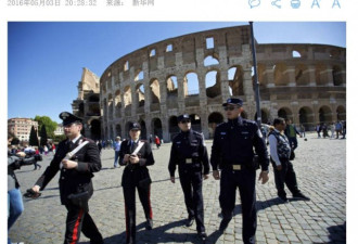 上海警察在意大利巡逻 中国大妈兴奋不已