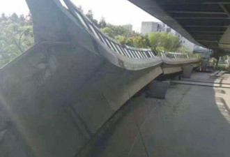 杭州萧山高架桥引桥断裂 有人受伤