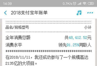 支付宝2018年度账单来了 网友：我哪来这么多钱