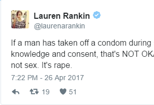 可被判性侵：性交中未经对方许可 取掉避孕套